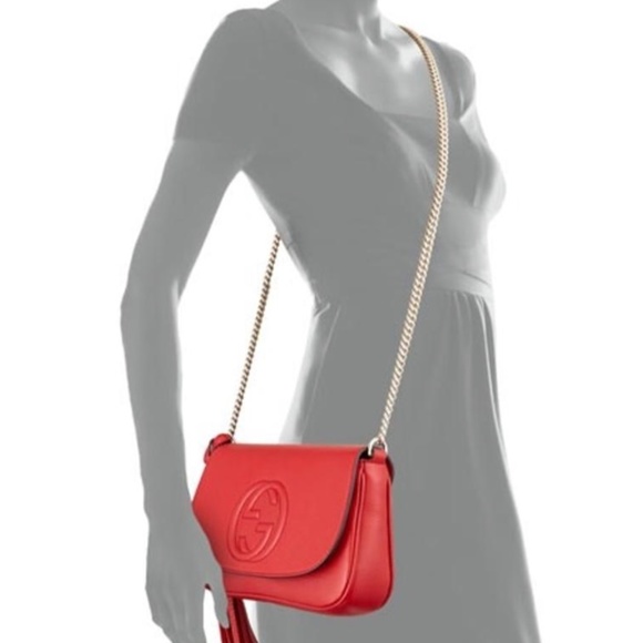 Gucci Soho Tassel Red Leather Cross Body Bag - Picture 2 of 9
